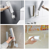 2/4/6/8 Pcs Punch-Free Strong Adhesive Paper Towel Holder Plastic Wall Mount Spool Paper Holder for kitchen Cabinet