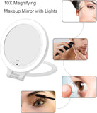 Two-Sided Lighted Makeup Mirror with Lights Rotatable1X10X Magnification Mirror-Daylight Vanity Mirror with Lights