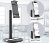 Tablet Stand Holder with Phone Mount, Height Adjustable Tablet &amp; Phone Stand for Desk for iPad Holder Dock