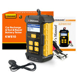 KONNWEI KW510 Car Battery Charger and Tester 12V Battery Maintainer for Cranking and Charging Systems,all 12V cars are available