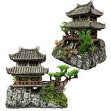 Creative Artificial Hill House Decoration Exquisite Landscape Resin Crafts for Aquarium Fish Tank Decor (Building)
