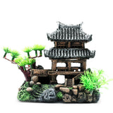 Creative Artificial Hill House Decoration Exquisite Landscape Resin Crafts for Aquarium Fish Tank Decor (Building)