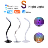 Tuya Smart S Shape Table Lamp Wifi Spiral Bedside Lamp Colorful Decoration Serpentine Night Light With Alexa Google Smart Life