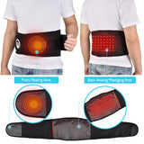 Infrared Heating Therapy Waist Vibration Massager Low Back Belt Pain Relief Spine Lumbar Back Belt Brace Support Massager