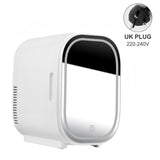 8L Mini Makeup Fridge Portable Cosmetic Refrigerator Compact Glass Panel Led Light Cooler Warmer Freezer Home Car Use