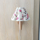 Xianfan new Japanese style wood base Kitchen bedroom studying wall lamp with vintage cloth petal lampshade E27 night light