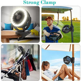 OPOLAR Small Fan USB Desk Fan 10000Mah Rechargeable Clip On Fan With LED Lights Camping Fan For Table Desktop Office Travel