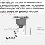 220V Garbage Processor Garbage Disposer Household Kitchen Garbage Automatic Disposer Meal Kitchen Sink Food Waste Crusher