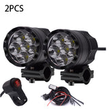 7800LM 6PCS  Chips LED Motorcycle Headlight Fog Spot HeadLamp Spotlight Waterproof Motorbike Bulb for Suzuki/Honda