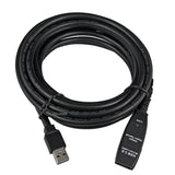 5M USB 3.0 Male to Female Cable with Extension Chipset - USB Active Extension Cable Repeater Cable - Black