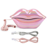 Creative Lips Telephone Electroplate Desktop Landline Phone for Home Office Hotel Decoration Lip Shaped Phones Mouth Telephone
