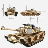 Military series World War II American camouflage M1A2 Main Battle Tank DIY model Building Blocks Toys Gifts