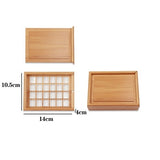 Empty Bamboo Paint Palette With Lid Portable Watercolor Paint Tray Storage Box With 24/36 Half Pans for Painting Art Supplies