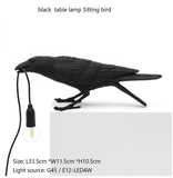 Bird Table Lamp Italian Seletti Bird Lamp Modern Resin Crow Desk Lamp for Living Room Bedroom Light Wall Sconce Home Art Decor