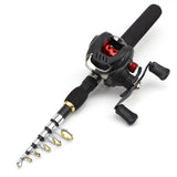 1.65m Fishing rod with reel telescopic  Portable Casting Rod and Reels set Travel Outdoor sports Trout  fishing fish Boat pole