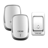 CACAZI Wireless Doorbell LED Light Home cordless call bell DC battery operated Control Button 200M Remote 4 volume 36 chime