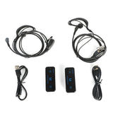 Kit 2x Mini Walkie Talkie 2-way FM Radio Transceiver + 2 Headphones USB Charge