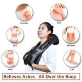 Electric Neck Roller Massager for Back Pain Shiatsu Infrared Lamp Massage Pillow  GuaSha Products Body Health Care Relaxation