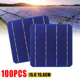 4.79W 100Pcs Portable Solar Cells Panel System Monocrystalline Silicon Battery Chargers Phone Solar Panel Cell 156*156mm Blue