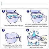 Denture Storage Box Soak Container For Invisalign Brace Fake Teeth Two Layer With Hanging Net Travel Prosthesis Denture Case