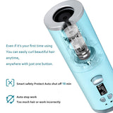 Cordless Hair Curler Automatic Rotating Curling Iron Portable Wireless Rechargeable Curling Wand LCD Display Ceramic Hair Curler