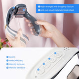 6-Zone Neck Massager With Control Remote 15 Levels Strength Kneading Vertebra Muscle Hammer TENS Electric pulse Heating Therapy