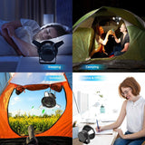 Solar Camping Fan 5000mAh USB Rechargeable 4 Speeds With LED Light Camping Tent Fan For Beach Hiking Home Office Car