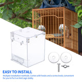 Large Bird Shower Cage Bird Bath Cage Transparent Plastic Bird Bathtub Bird Feeder with Hanging Hook and Installation Screw Knob