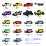 Turbo 1:76 Turbo Racing Scale RC Sport Car w/ 5pcs Cars, Table Racing Remote Control Mini Model Car Full Proportional RTR Toys