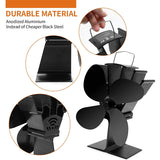 Top Deals 4 Blades Heat Powered Stove Fan Wood Burning Stove Fireplace Fan for Heated Air Eco Stove Fan Wood Log Burner Fireplac