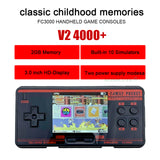 FC3000 V2 Retro Handheld Video Game Console Built-in 4000+ Classic Games Portable Console Support 10 Formats Game AV Out Put