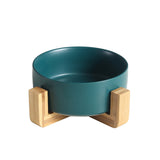Ceramic Dog Bowl Cat Food Water Bowls with Wood Stand No Spill Large Feeder Dish for Dogs Cats Feeding Puppy Bowls Pet Supplies