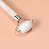 Natural White Jade Crystal Roller Stone Massage Body Eye Anti-Wrinkle Ascending Facial Skin Reduce Cellulite Health Care Tool