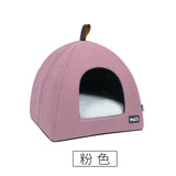 New Foldable Dog Cat Bed Non-slip Pet Kennel Soild Color Kitten House Indoor Enclosed Sleeping Cats Cave Bed for Small Dogs Tent