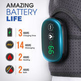 2 in 1 Heated Shoulder Massage Device Physiotherapy Pain Relief Adjustable LCD Display Vibration for Knee Elbow Support Strap