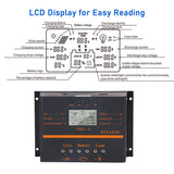 80A PWM Solar Charge Controller Self-Adapting LCD Solar Panel Battery Charge Discharge Regulator 5V USB Output Temperature