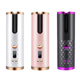 Rechargeable Automatic Hair Curler Women Portable Hair Curling Iron LCD Display Ceramic Curly Rotating Curling Wave Styer