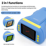 Andonstar 2 In 1 Binoculars Microscope Observation Tool 2 Inch LCD 12 Languages with 16 Adjustable LED Lights for Adults Kids