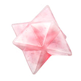 Natural Rose Quartz Crystal Merkaba Star 8 Points Chakra Reiki Healing Meditation Stimulating Stone Acupoint Massage Health Care