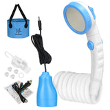 Portable Camping Outdoor Shower Head with 20L Bucket Camping Shower Pump for Beach Swimming Traveling Hiking Car Pet Cleaning