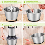 304 Stainless Steel Electric Chopper Meat Grinder 2 Speeds 2L Vegetable Grinder Mincer Food Processor Cutter Slicer Machine