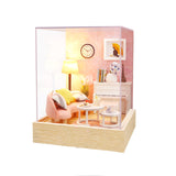 DIY Wooden Dollhouse Assembled Sushi Dessert Shop Miniature with Furniture Doll House Casa Toys for Children Adult Gifts