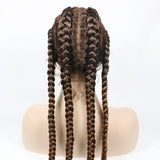 Lace wig female long hair chemical fiber headgear four-strand braid wig Braid wig