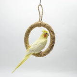 Pet Parrot Birds Cage Toystraw rope to climb a sling swing Ring Stand Chewing Bite Hanging Swing Cockatiel Para Birds Toy