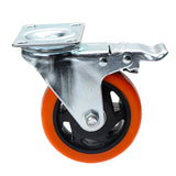 1pc 4 / 5 inch Furniture Caster Wheel w/ Brake Soft Rubber Swivel Caster Roller Wheel For Heavy Duty Machine Platform Trolley