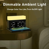 6In1 Multi Wireless Charger For Iphone 13 12 11 XS Pro Max RGB Night Light Alarm Clock Charging Staion For Apple