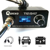 T12-942 Electric Soldering Irons OLED Digital Soldering Station with Handle Iron Tips Welding Kit Black Portable 24V 3A Solder