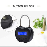 Smart Time Lock LCD Display Time Lock Multifunction Travel Electronic Timer, Waterproof USB Rechargeable Temporary Timer Padlock