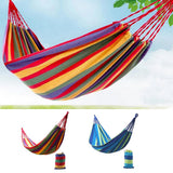280X80cm 2 Persons Striped Hammock Outdoor Leisure Bed Thickened Canvas Hanging Bed Sleeping Swing Hammock For Camping Hunting