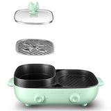 220V Household Electric Hotpot Cooker Multi Cooker Non-stick Hot Pot Meat Grill 2 In 1 Frying Pan Fast Heating